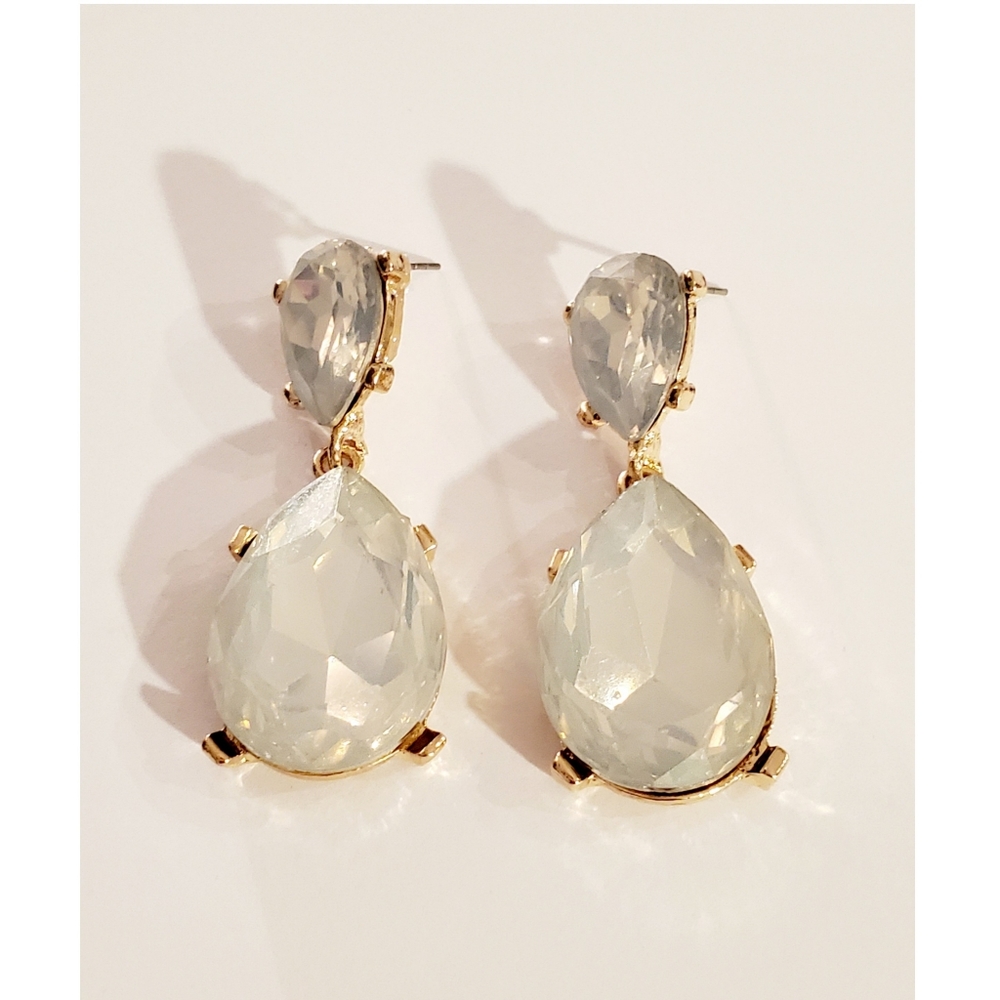 Translucent Teardrop Dangle Earrings - Picture 2 of 5